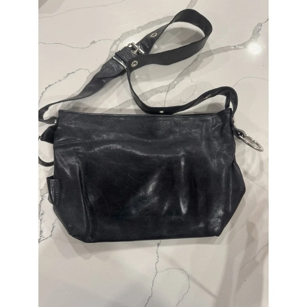 Rock/Boho/CD Firenze /Made In Italy genuine Leather silver grommets Handbag